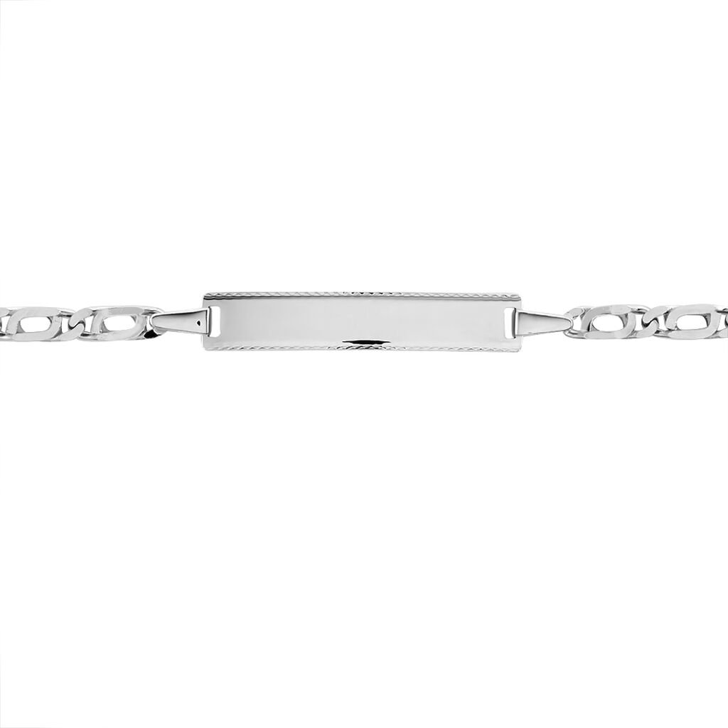Bracelet Identité Fanelia Maille Marine Or Blanc - Gourmettes Enfant | Marc Orian
