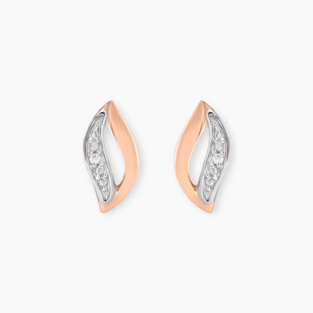 Boucles D'oreilles Puces Smeralda Or Rose Diamant - Puces Femme | Marc Orian