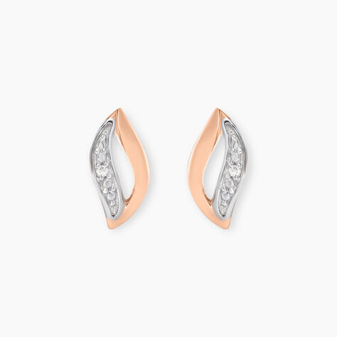 Boucles D'oreilles Puces Smeralda Or Rose Diamant - Puces Femme | Marc Orian