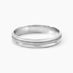 Alliance Perlee Ruban Plat Or Blanc - Alliances duo Unisex | Marc Orian