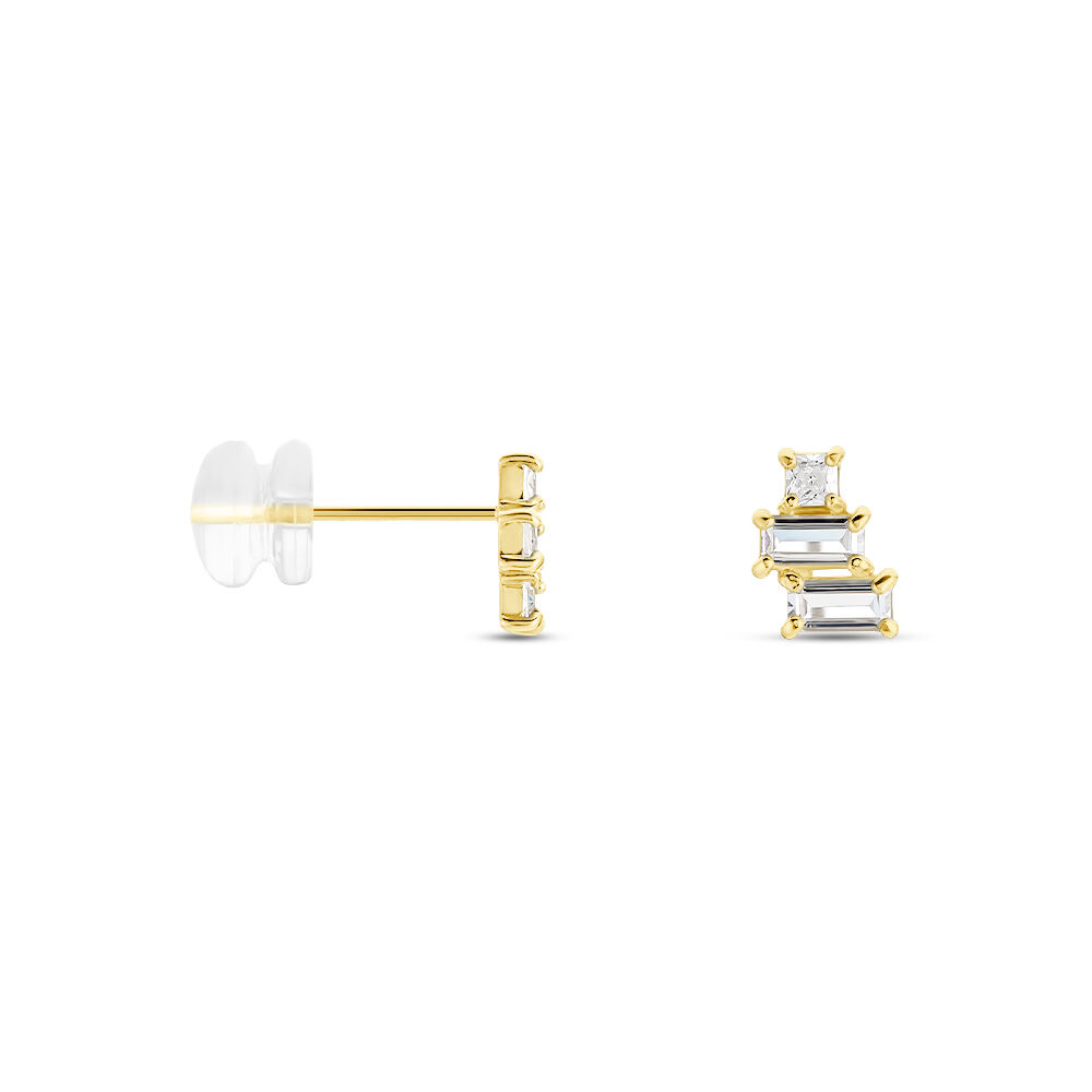 Boucles D'oreilles Puces Regana Or Jaune Oxyde De Zirconium - Puces Femme | Marc Orian