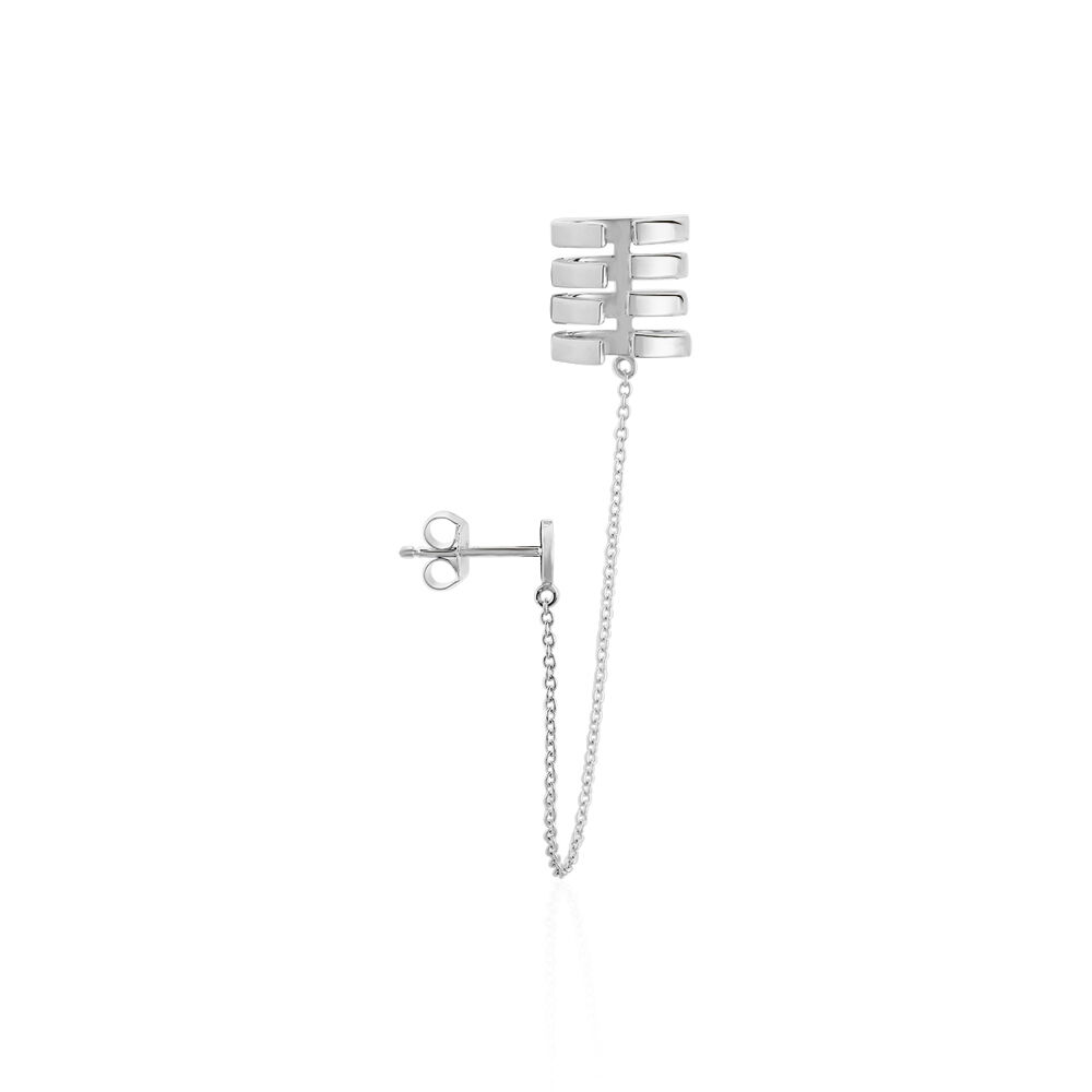 Bijou D'oreille Unitaire Trina Argent Blanc - Piercings d'oreilles Femme | Marc Orian