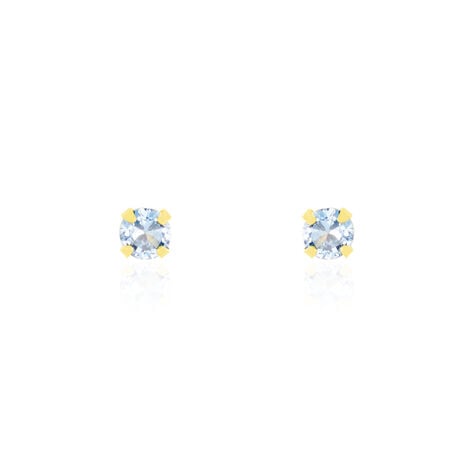 Boucles D'oreilles Puces Carin Serti Griffe 2 Or Jaune Oxyde - Puces Femme | Marc Orian