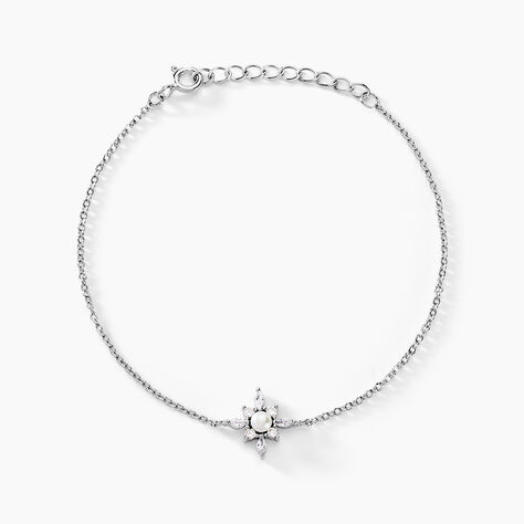 Bracelet Rhoda Argent Blanc Perle De Culture Oxyde De Zirconium - Bracelets chaînes Femme | Marc Orian
