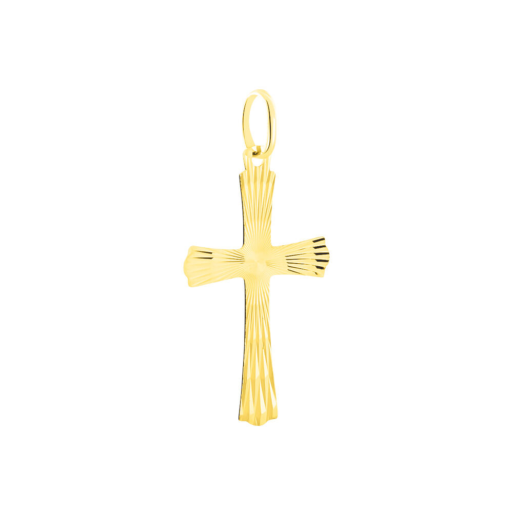 Pendentif Benny Croix Ciselee Or Jaune - Pendentifs Famille | Marc Orian
