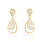 Boucles D'oreilles Pendantes Mahalya Plaqu&eacute; Or Oxyde De Zirconium - Pendantes Femme | Marc Orian