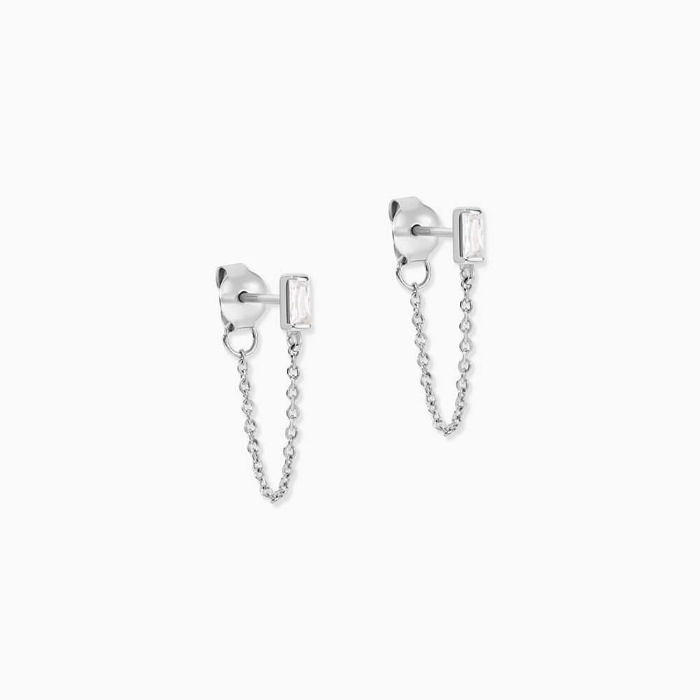 Boucles D'Oreilles Pendantes Manuelita Argent Blanc Oxyde De Zirconium - Pendantes Femme | Marc Orian