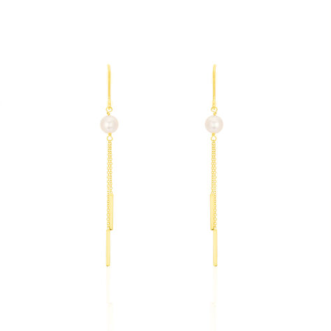 Boucles D'oreilles Pendantes Salman Or Jaune Perle De Culture - Pendantes Femme | Marc Orian