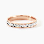 Alliance Fantaisie Diamantee Ruban Plat Or Bicolore - Alliances personnalis&eacute;es Unisex | Marc Orian