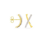 Cr&eacute;oles Bleona Croisees Or Jaune Strass - Cr&eacute;oles Femme | Marc Orian