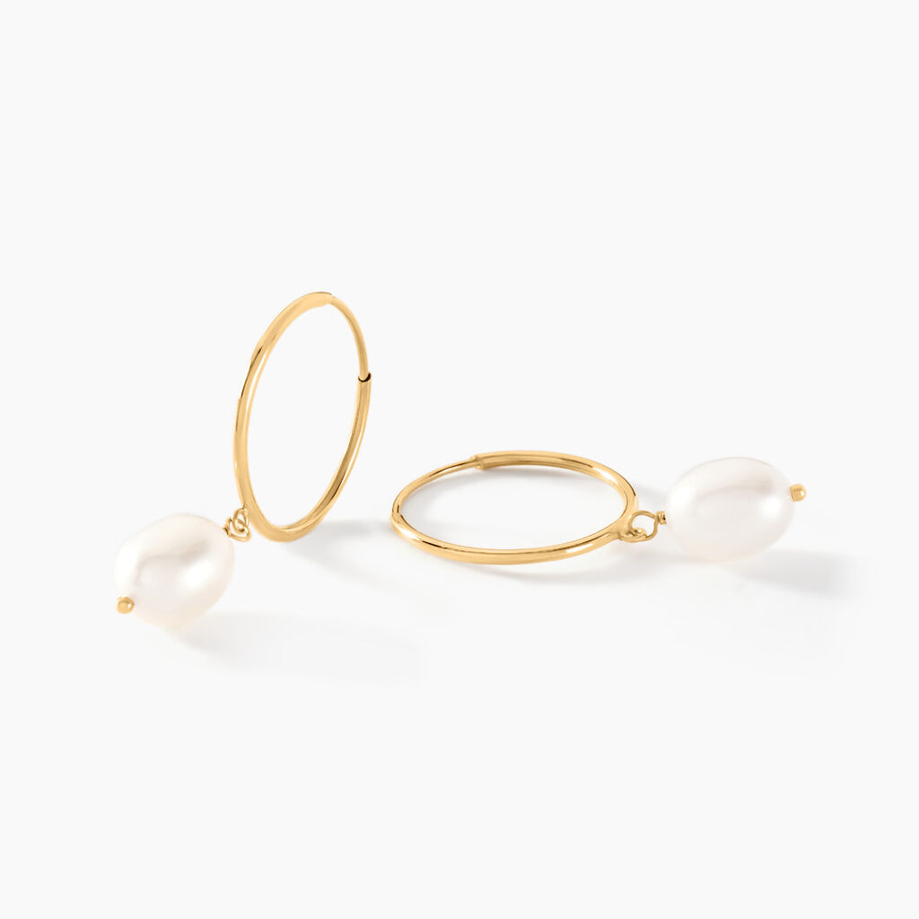 Créoles Or Jaune Perle De Culture - Créoles Femme | Marc Orian