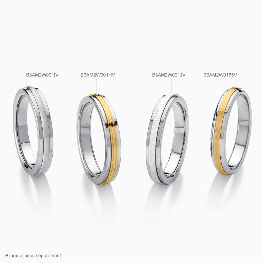 Alliance Len Demi Jonc Classique Or Bicolore - Alliances duo Unisex | Marc Orian