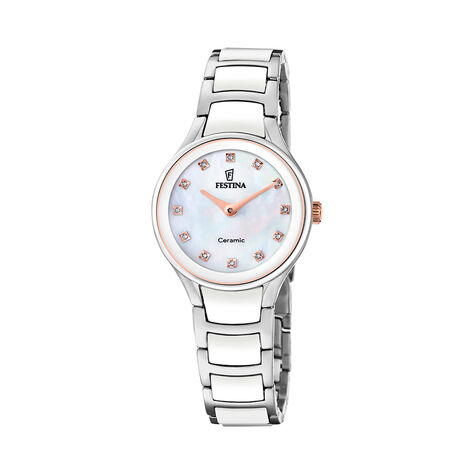 Montre Festina Ceramic Bimatiere Nacre Blanche - Montres &eacute;tanches Femme | Marc Orian