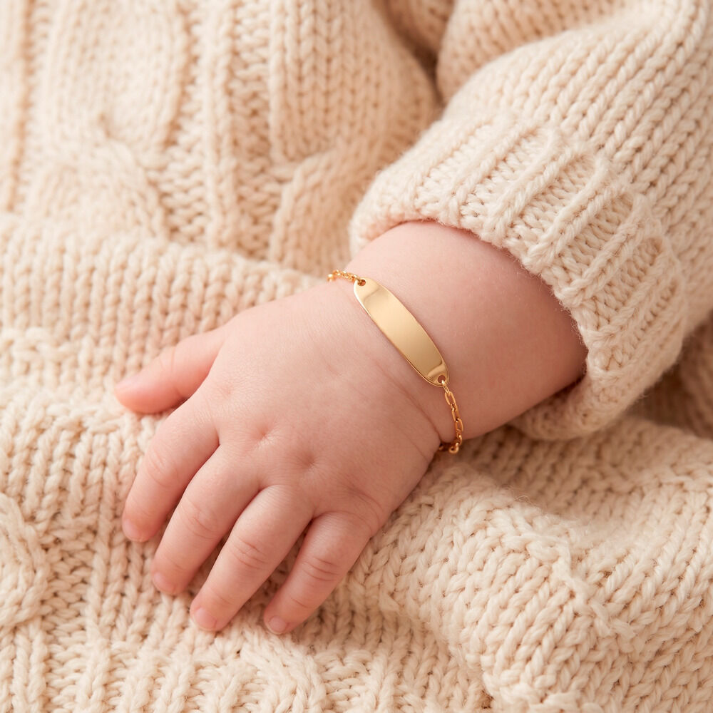 Bracelet Identit&eacute; Gaspardine Maille For&ccedil;at Or Jaune - Gourmettes Enfant | Marc Orian