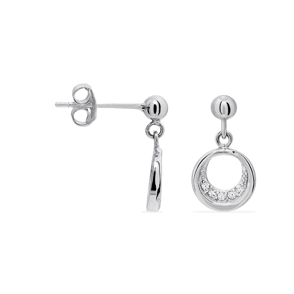 Boucles D'oreilles Pendantes Zita Argent Blanc Oxyde De Zirconium - Pendantes Femme | Marc Orian
