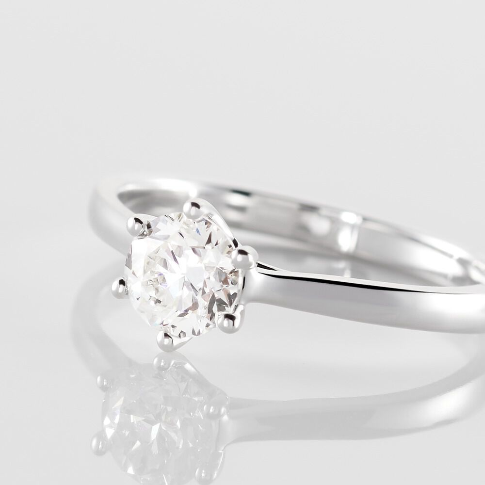 Bague Solitaire Athena Or Blanc Diamant - Solitaires Femme | Marc Orian