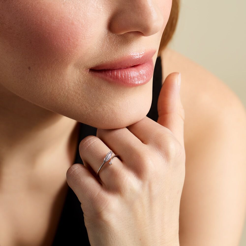 Bague Feath Argent Blanc Oxyde De Zirconium -  Femme | Marc Orian