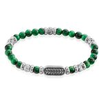 Bracelet Philo Acier Blanc Oeil De Tigre Pierre De Lave - Bracelets cha&icirc;nes Homme | Marc Orian