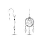 Boucles D'oreilles Pendantes Nemetona Argent Blanc Oxyde - Pendantes Femme | Marc Orian
