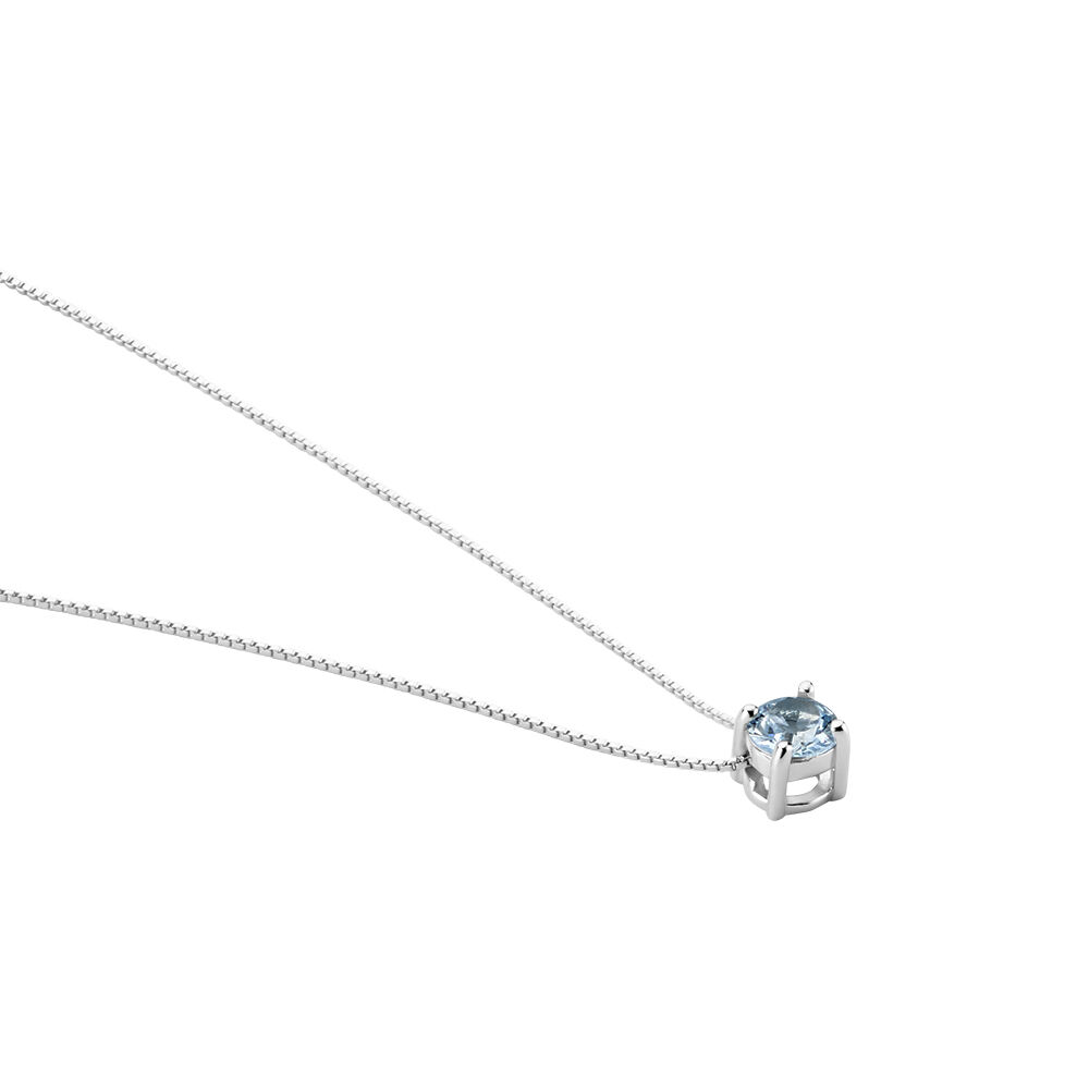 Collier Solitaire Argent Blanc Rio Santa Teresa Oxyde De Zirconium - Colliers solitaires Femme | Marc Orian