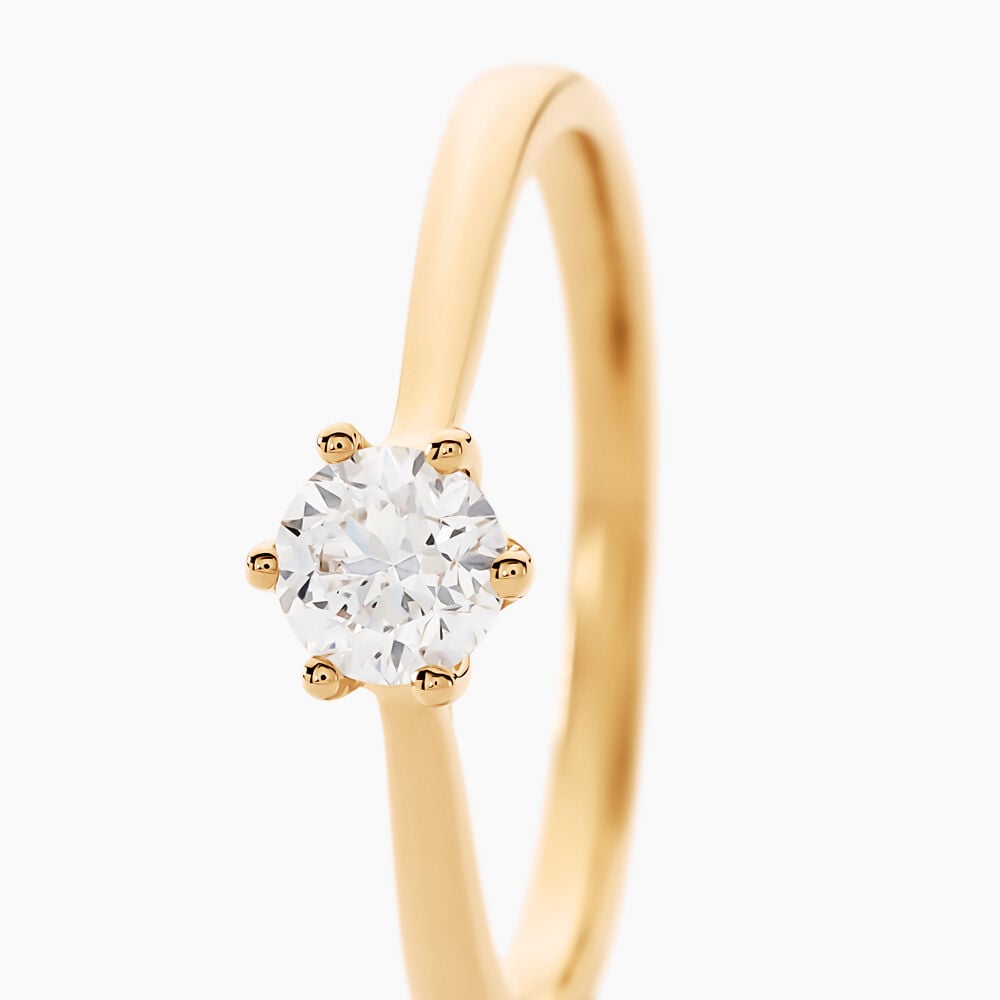 Bague Solitaire Athena Or Jaune Diamant - Parures de mariage Femme | Marc Orian