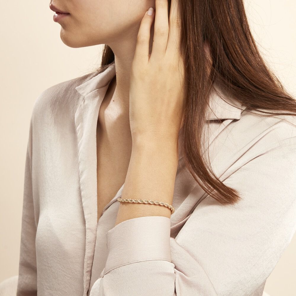 Bracelet Jerryenne Maille Corde Et Venitienne Or Bicolore - Bracelets mailles Femme | Marc Orian