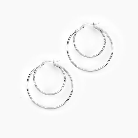 Créoles Argent Blanc Marjorie - Créoles Femme | Marc Orian