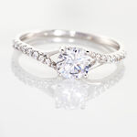 Bague Evita Or Blanc Oxyde De Zirconium - Solitaires Femme | Marc Orian