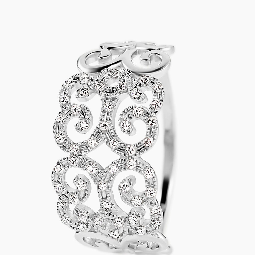Bague Arabesque Or Blanc Diamant - Bagues pierres pr&eacute;cieuses Femme | Marc Orian