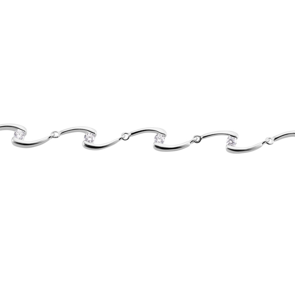 Bracelet Ezia Argent Blanc Oxyde De Zirconium - Bracelets chaînes Femme | Marc Orian