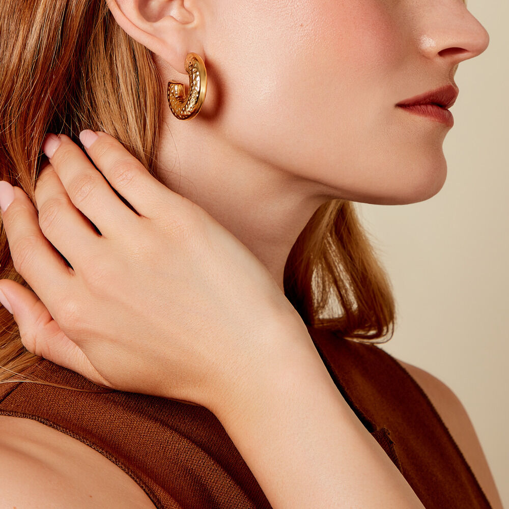Créoles Calyssa Acier Doré - Nouveautés Femme | Marc Orian