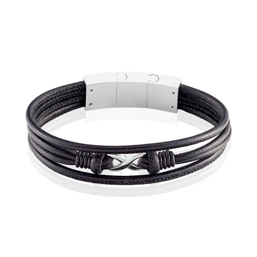 Bracelet Acier Blanc Stephanos - Bracelets cuir Homme | Marc Orian