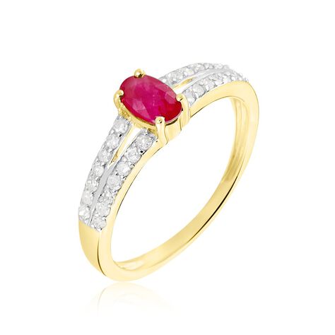 Bague Carlton Or Jaune Rubis Diamant - Bagues vintage Femme | Marc Orian