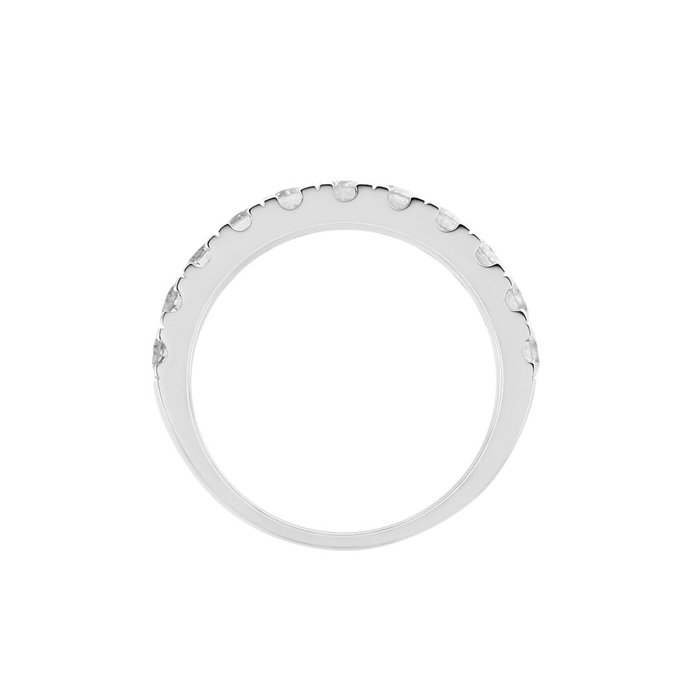 Demi Alliance Pristina Or Blanc Diamant Synth&eacute;tique - Alliances avec pierres Femme | Marc Orian