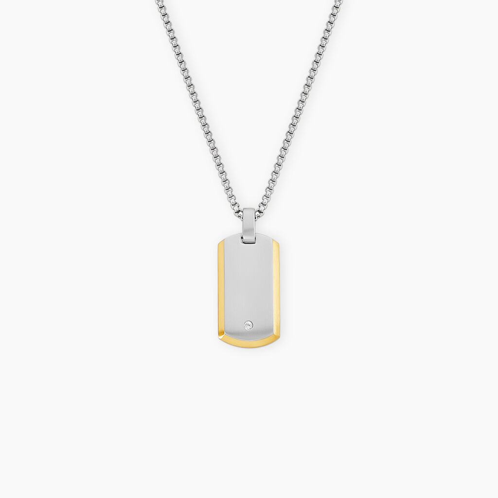Collier Bicolore Acier Bicolore Oxyde De Zirconium - Colliers avec pierres Femme | Marc Orian