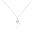 Collier Electa Or Blanc Topaze Et Oxyde De Zirconium - Colliers avec pierres Femme | Marc Orian