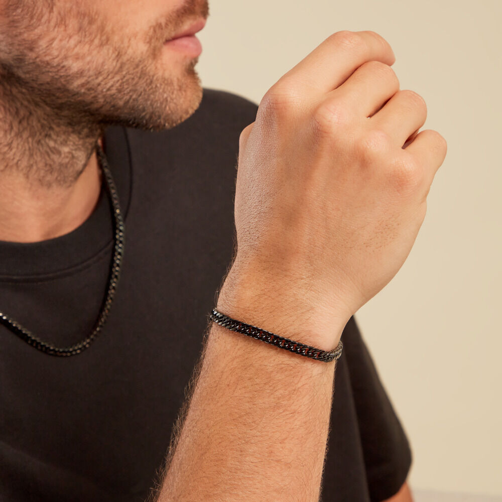 Bracelet Torino Acier Noir - Bracelets chaînes Homme | Marc Orian