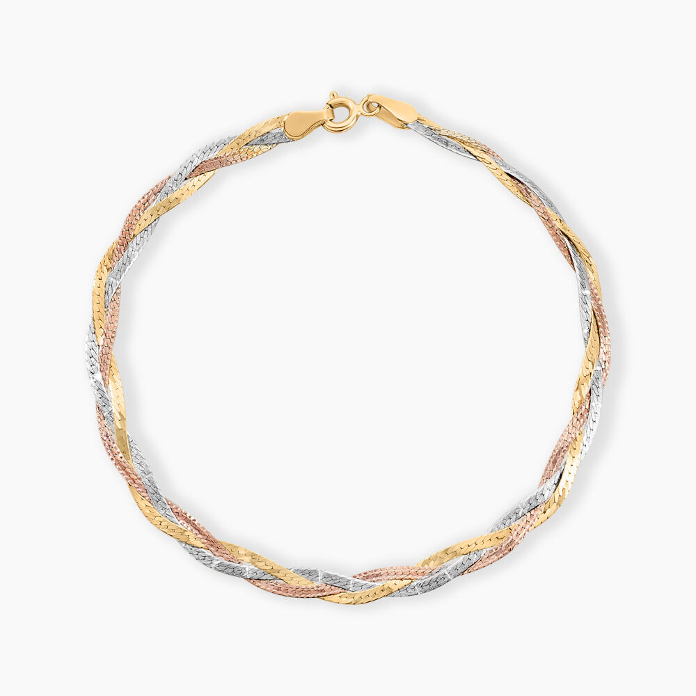 Bracelet Jasmin Tresse Or Tricolore - Bracelets Tressés Femme | Marc Orian