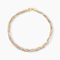 Bracelet Jasmin Tresse Or Tricolore