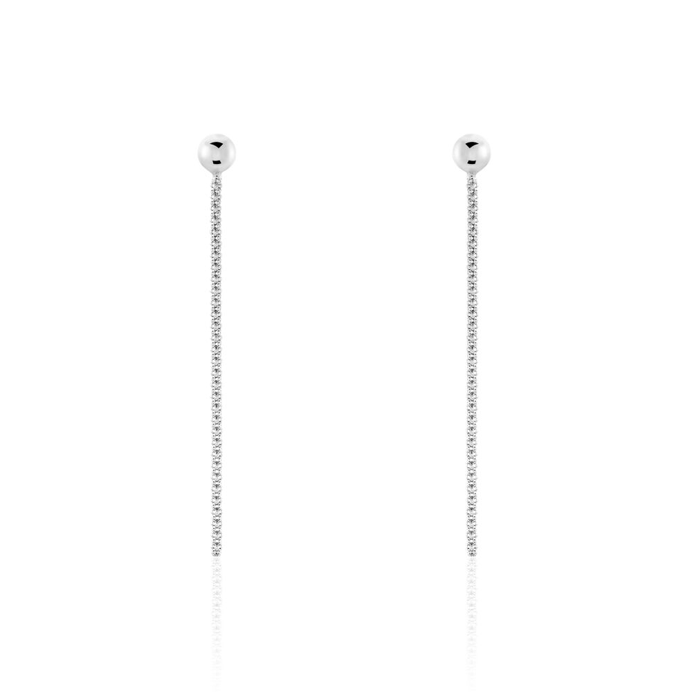 Boucles D'oreilles Pendantes Narimene Argent Blanc - Pendantes Femme | Marc Orian