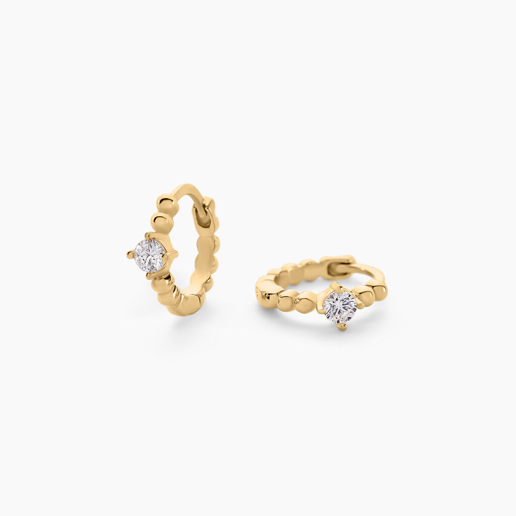 Cr&eacute;oles Louisie Plaqu&eacute; Or Jaune Oxyde De Zirconium - Cr&eacute;oles Femme | Marc Orian