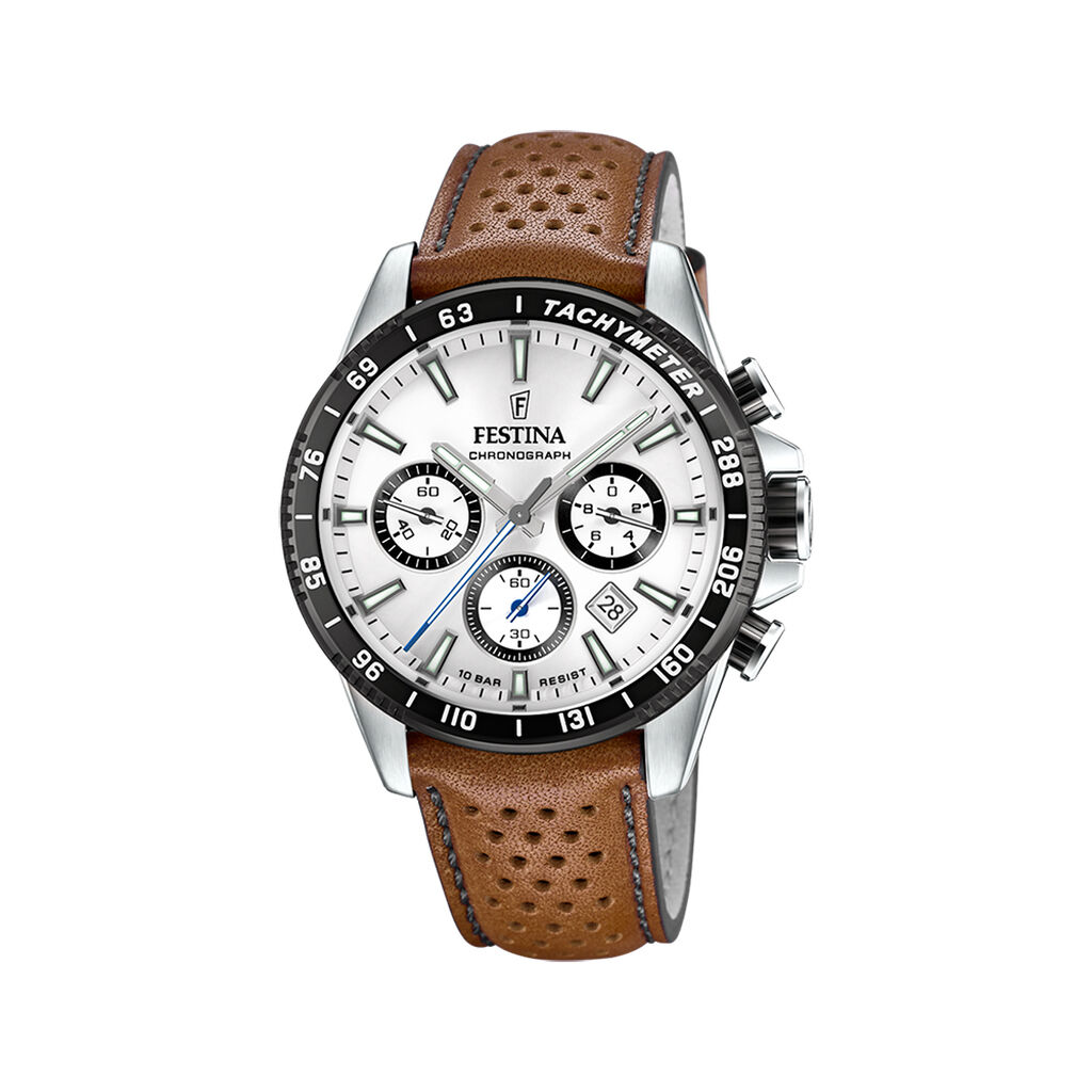Montre Festina Timeless Chronographe Blanc - Montres &eacute;tanches Homme | Marc Orian