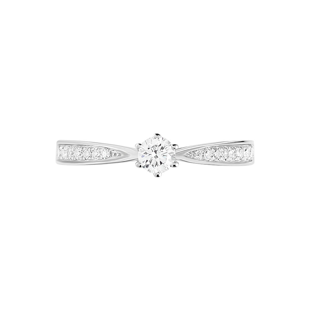 Bague Solitaire Symphonie Or Blanc Diamant - Parures de mariage Femme | Marc Orian