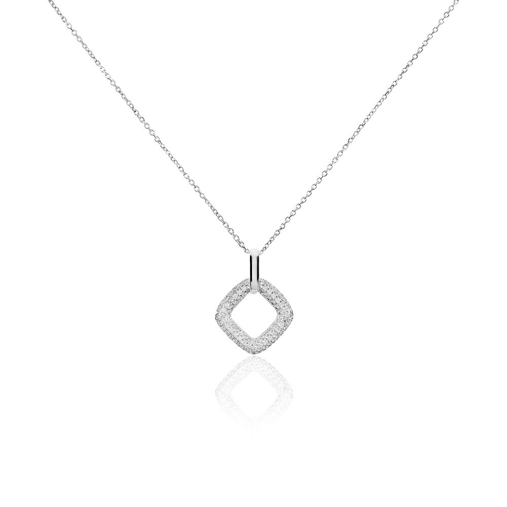 Collier Or Blanc Oxyde De Zirconium - Colliers avec pierres Femme | Marc Orian