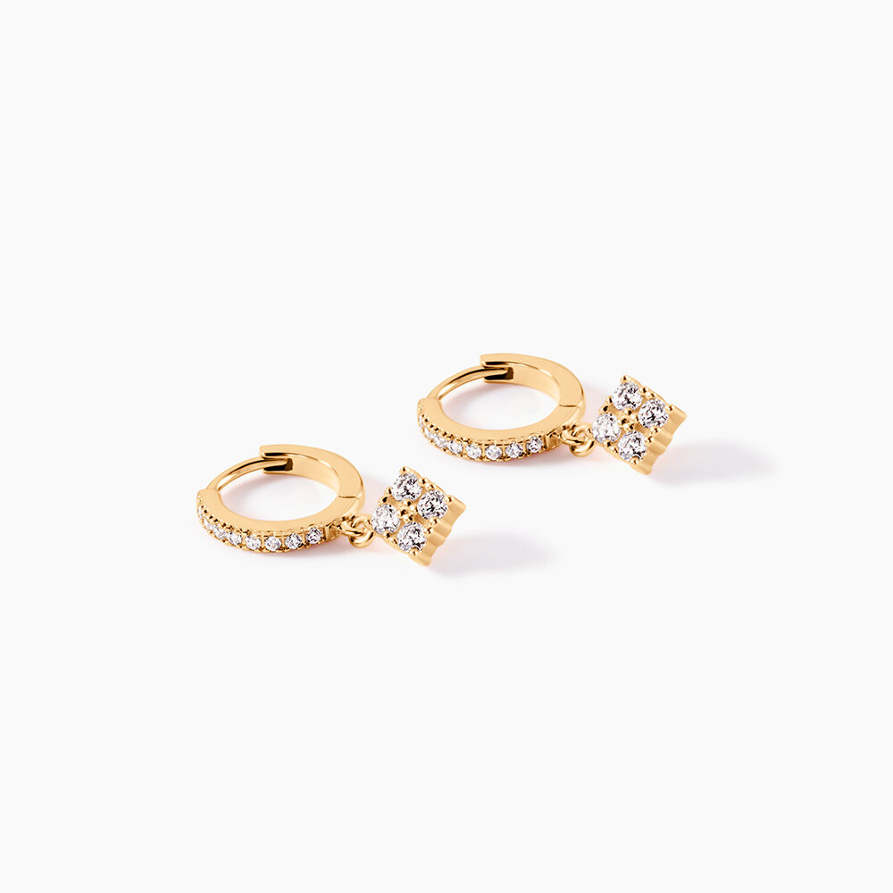 Cr&eacute;oles &eacute;clat Perl&eacute; Plaqu&eacute; Or Oxyde De Zirconium - Boucles d'oreilles pampille Femme | Marc Orian