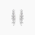 Boucles D'oreilles Pendantes Argent Blanc Precieux Flocon Oxyde - Pendantes Femme | Marc Orian