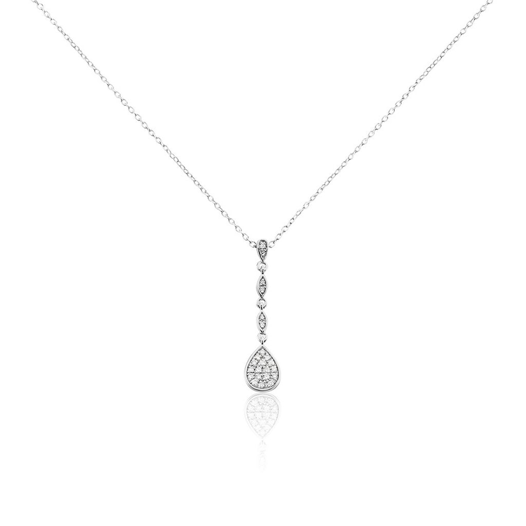 Collier Unice Or Blanc Diamant - Colliers avec pierres Femme | Marc Orian