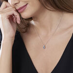 Collier Britney Or Blanc Topaze Et Oxyde De Zirconium - Colliers avec pierres Femme | Marc Orian