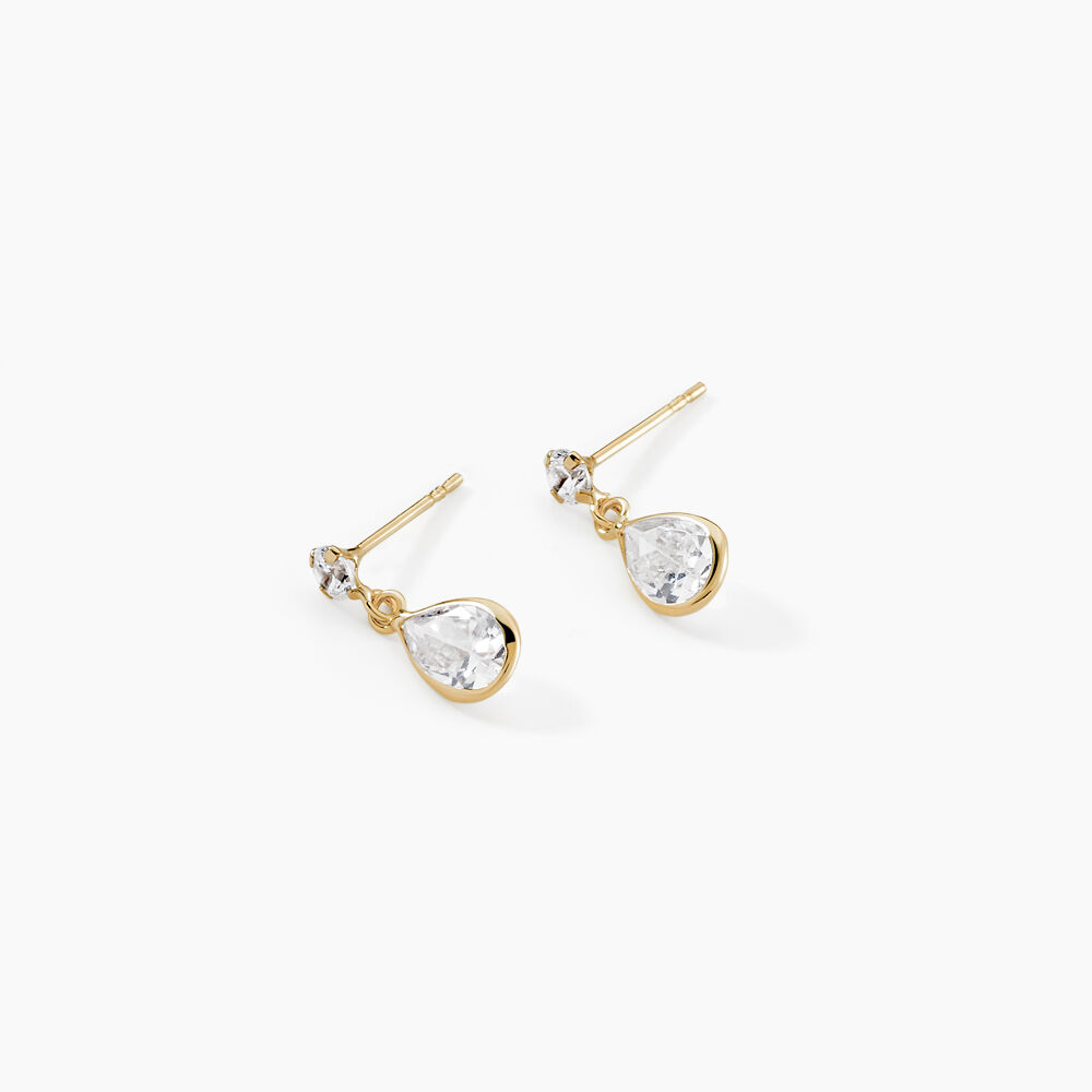Boucles D'oreilles Pendantes Lika Or Jaune Oxyde De Zirconium - Pendantes Femme | Marc Orian