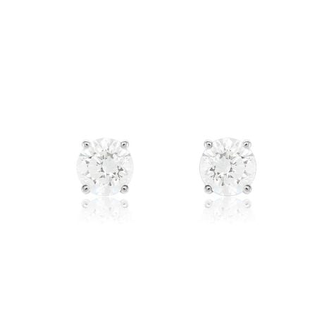 Boucles D'oreilles Puces Or Blanc Aphrodite Diamants - Puces Femme | Marc Orian